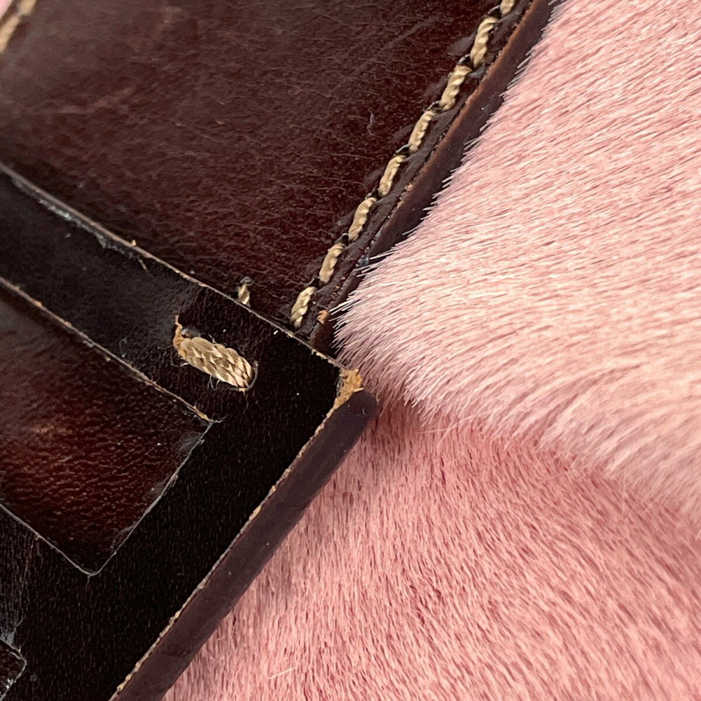 Fendi Zucca Logo Mamma Baguette Shoulder Bag Calfskin Pink Brown - Picture 7 of 7